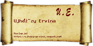 Ujházy Ervina névjegykártya